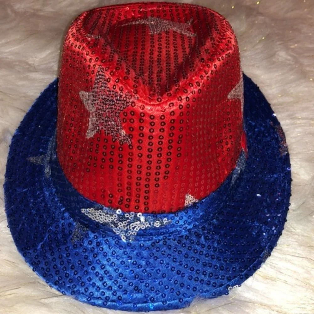 July 4th patriotic sequin fedora